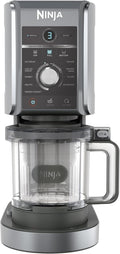 Ninja Eismaschine, Silber, CREAMi Deluxe Eis-und Eisgetränkmaschine mit 3 Bechern, 10 Funktionen, macht Eiscreme