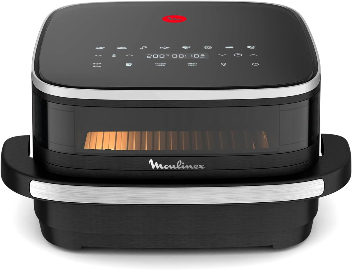 Moulinex Heißluftfritteuse, Schwarz, Easy Fry XL Surface, XL-Luftfritteuse mit Antihaft-Korb und Sichtfenster, Kochen bis 360°