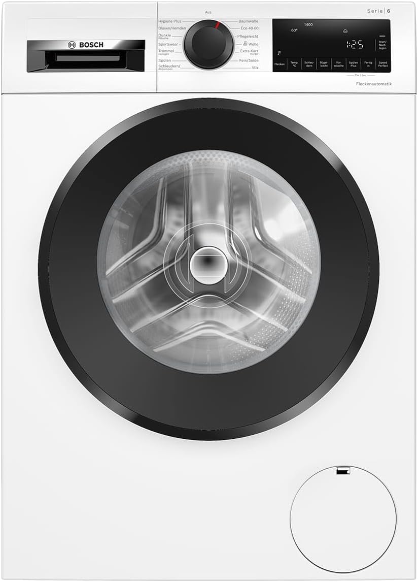 Bosch Waschmaschine, 8 kg, Weiß/Schwarz, WGG234070 Serie 6, 1400 UpM, Active Water Plus: Maximale Energie- und Wasserersparnis