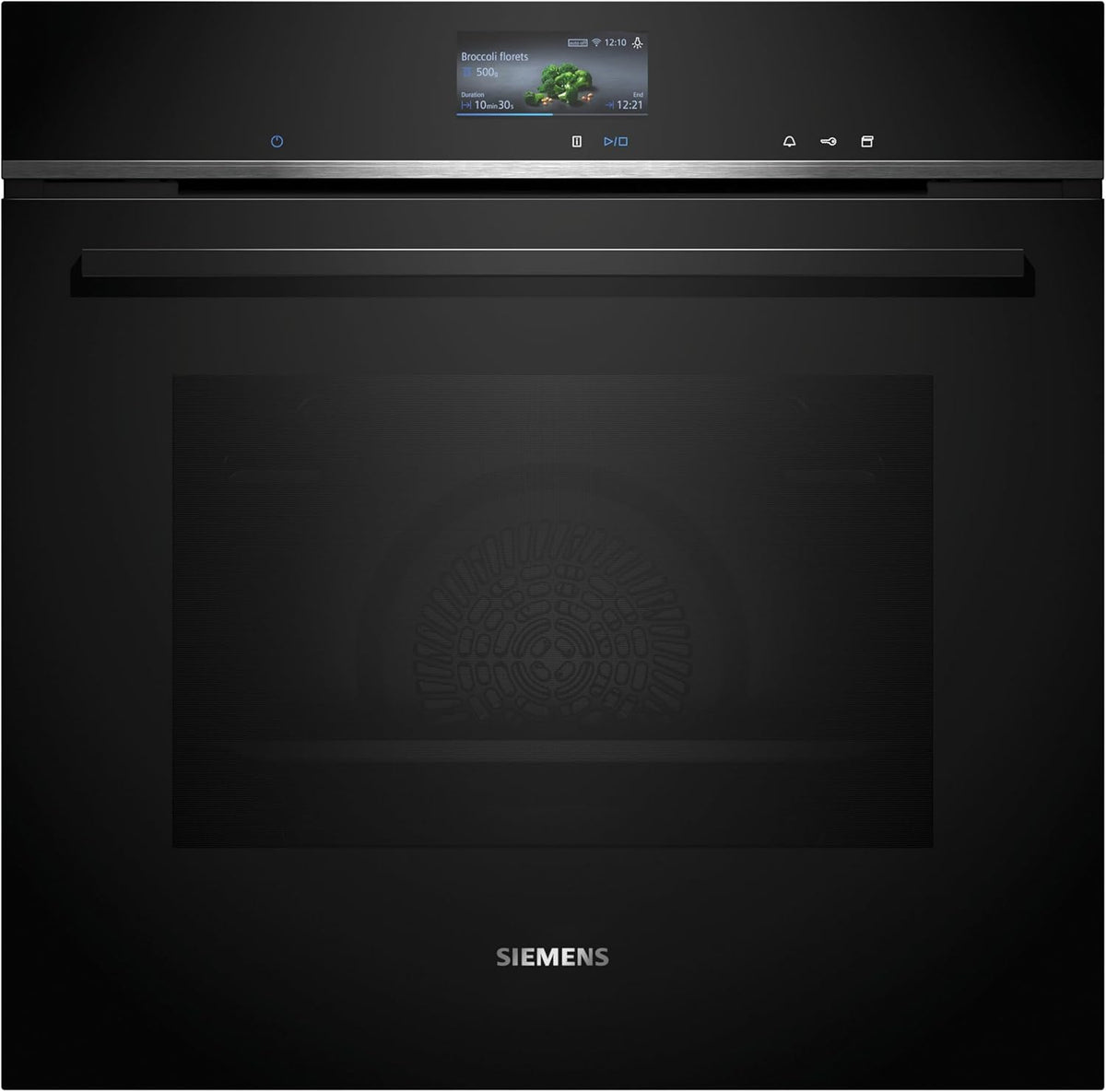 SIEMENS Backofen, 60 x 60 cm, Schwarz, HS736G3B1, Smarter iQ700 Einbau-Dampf, Made in Germany, Hydrolyse Selbstreinigung