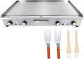 MOOTACO Elektrogrill, 73x40 cm, 4400 W, 73 cm, Silber/Braun/Beige, Elektrische Grillplatte, Profi Gastro Elektrische Grillplatte mit Grillfläche