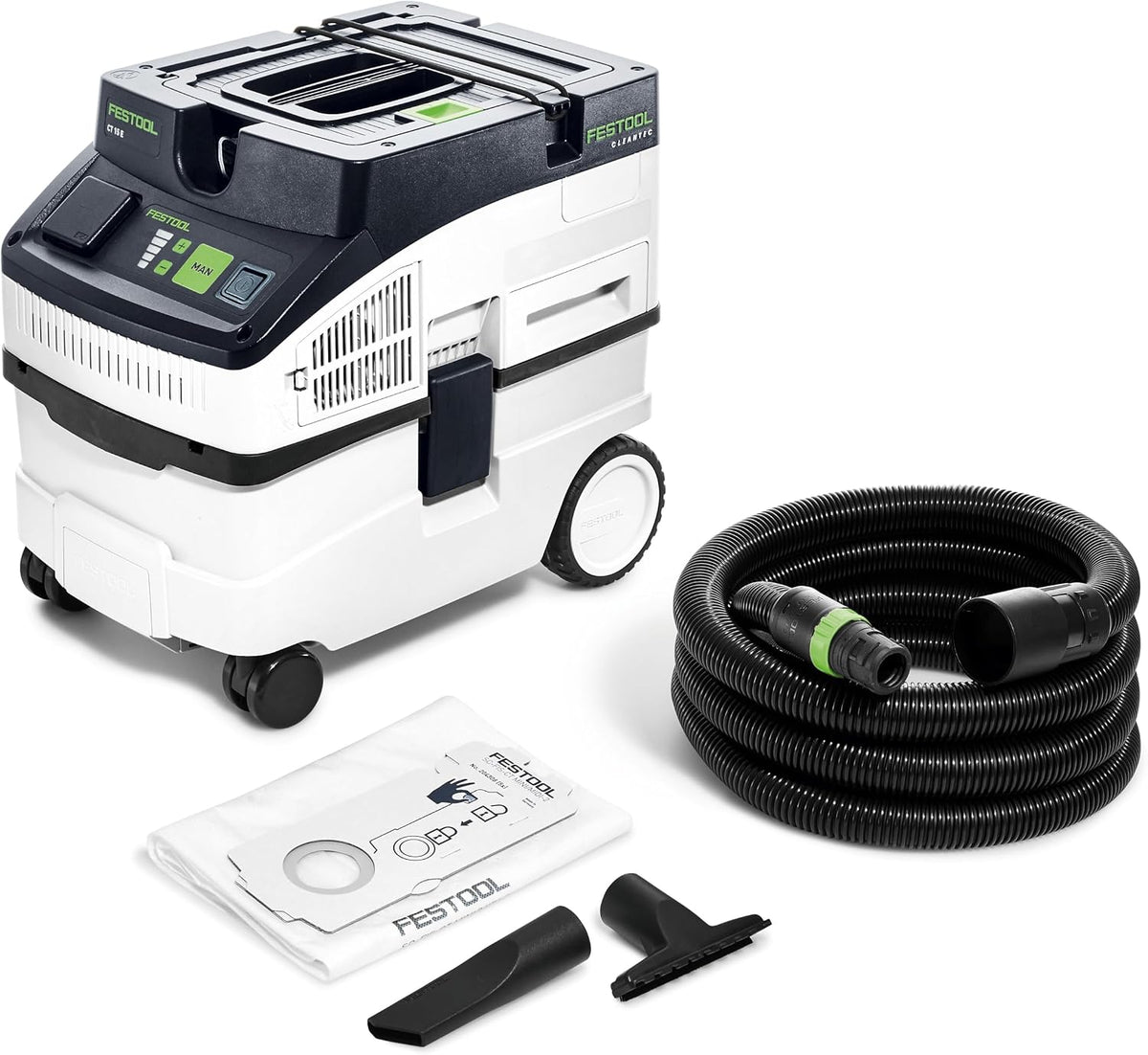 Festool Staubsauger, Weiß/Schwarz, Absaugmobil CT 15 E, Kompaktes system für Werkstatt & Baustelle mit Zubehör