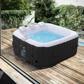 Arebos Aufblasbare Pools, 154x154 cm, 600 Liter, schwarz/weiß, Aufblasbarer Spa Pool, für drinnen und draußen, Whirlpool 4 Personen