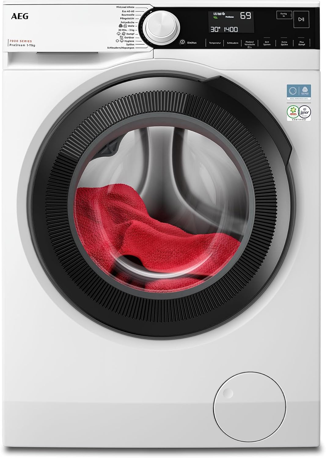 AEG Wärmepumpentrockner 8 kg, Serie 7000: SensiDry schonendes & energiesparendes Trockenverfahren, neue Energiekl. C, Mengenautomatik, Schontrommel