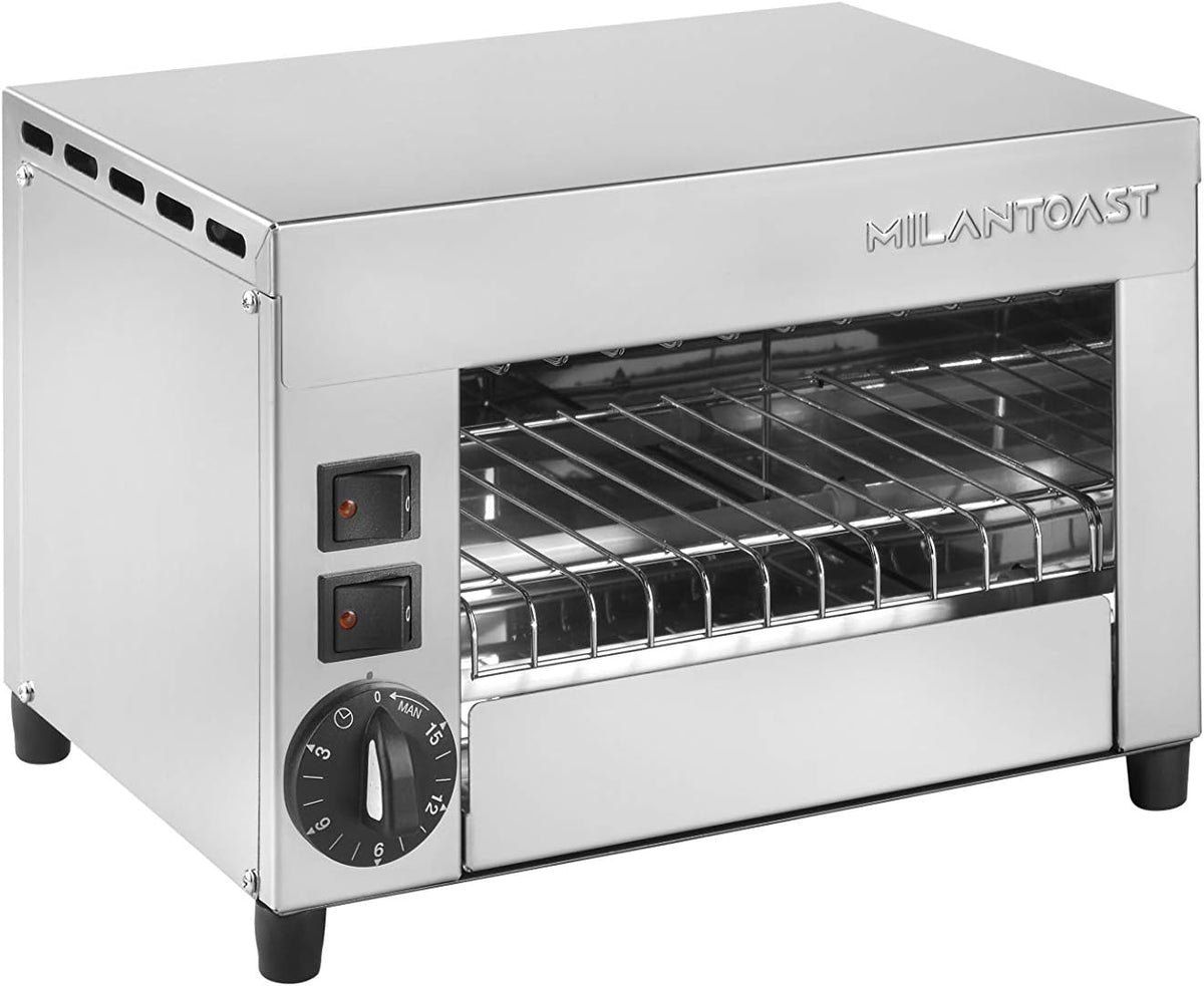 MILAN-TOAST Backofen, 1,21 kW, 240 V, Silber, er 2 Plätze - 2 Zangen - Timer 15 Minuten - 220- 50/60 Hz
