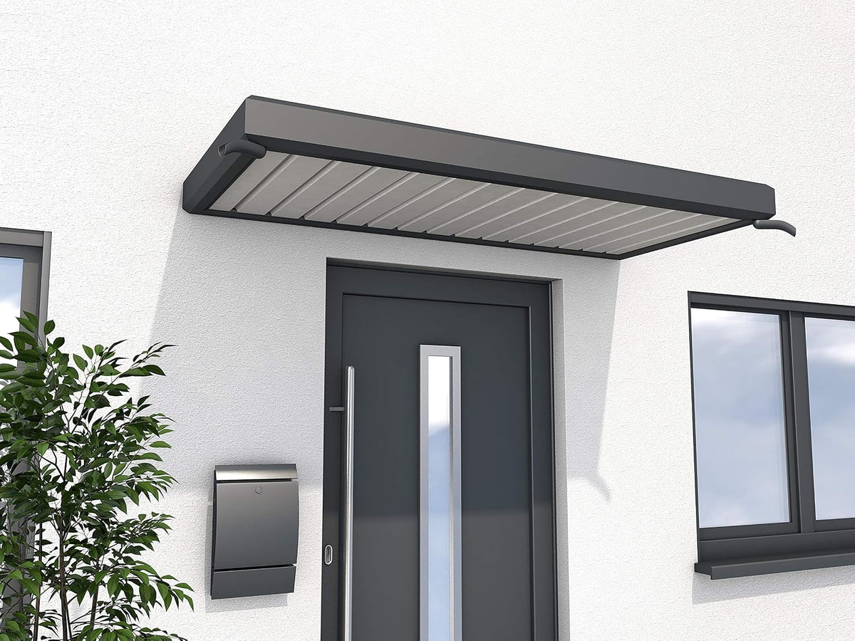 Gutta Markise, Anthrazit, Rechteckvordach Vordachsystem Türdach 200x900 mm 7210716