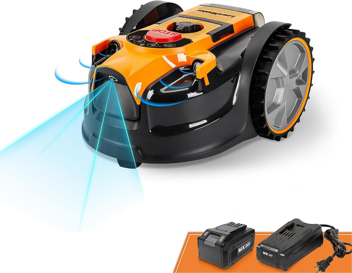 Lawnmaster Mähroboter, 16 M, Schwarz/Orange, OcuMow®16 kabellos für geeignet für bis zu 150 ㎡