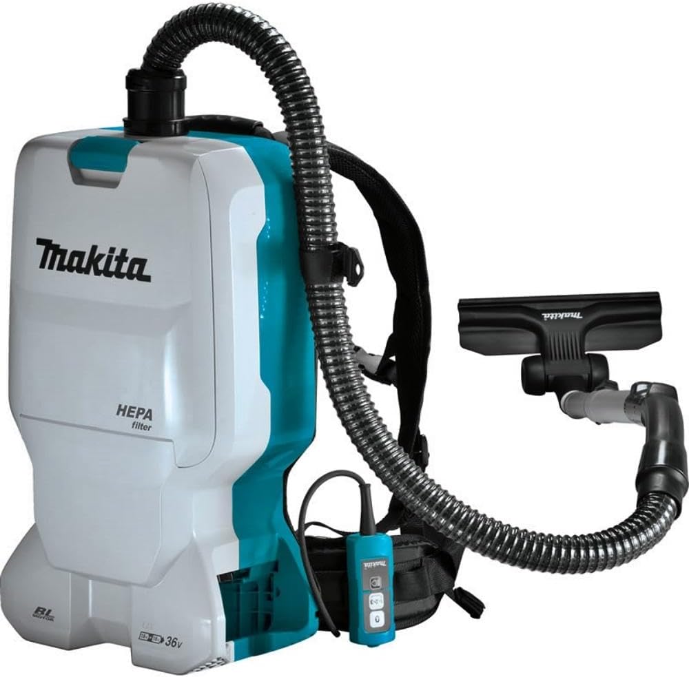Makita Staubsauger, Weiß/Blau/Schwarz, Akku-Rucksack DVC660Z 2x18 V (ohne Akku, ohne Ladegerät)