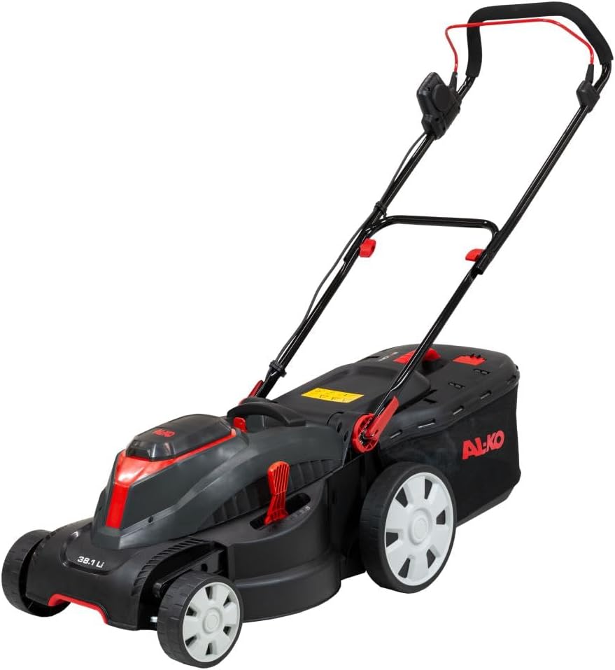 AL-KO Rasenmäher, 4,0 AH, 18 V, Schwarz/Rot, Akku- 38.1 LI Mit 2 Akkus / und Ladegerät
