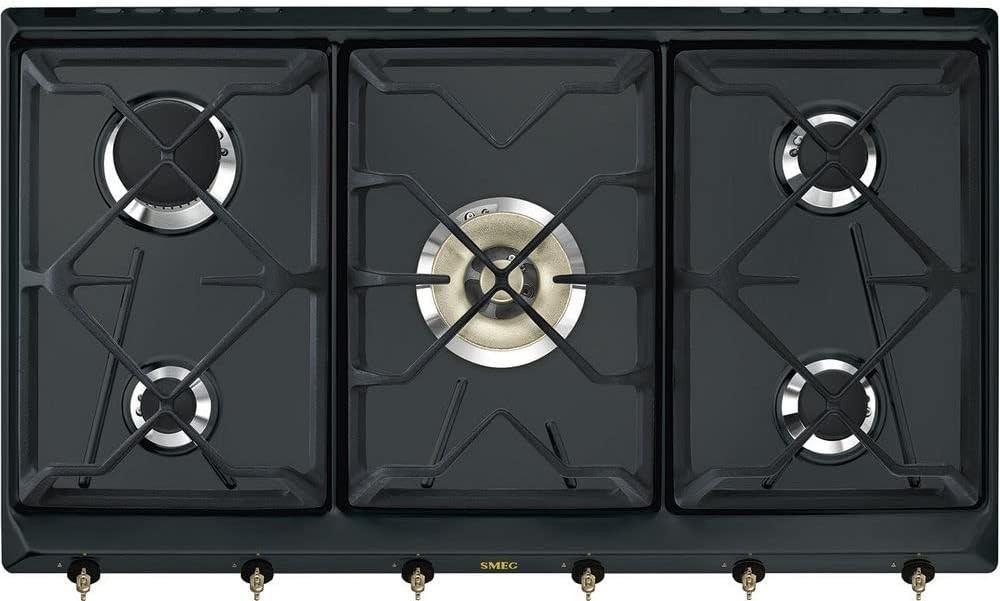 Smeg Kochfeld, Anthrazit, Gas COLONIALE - SRV896AOGH