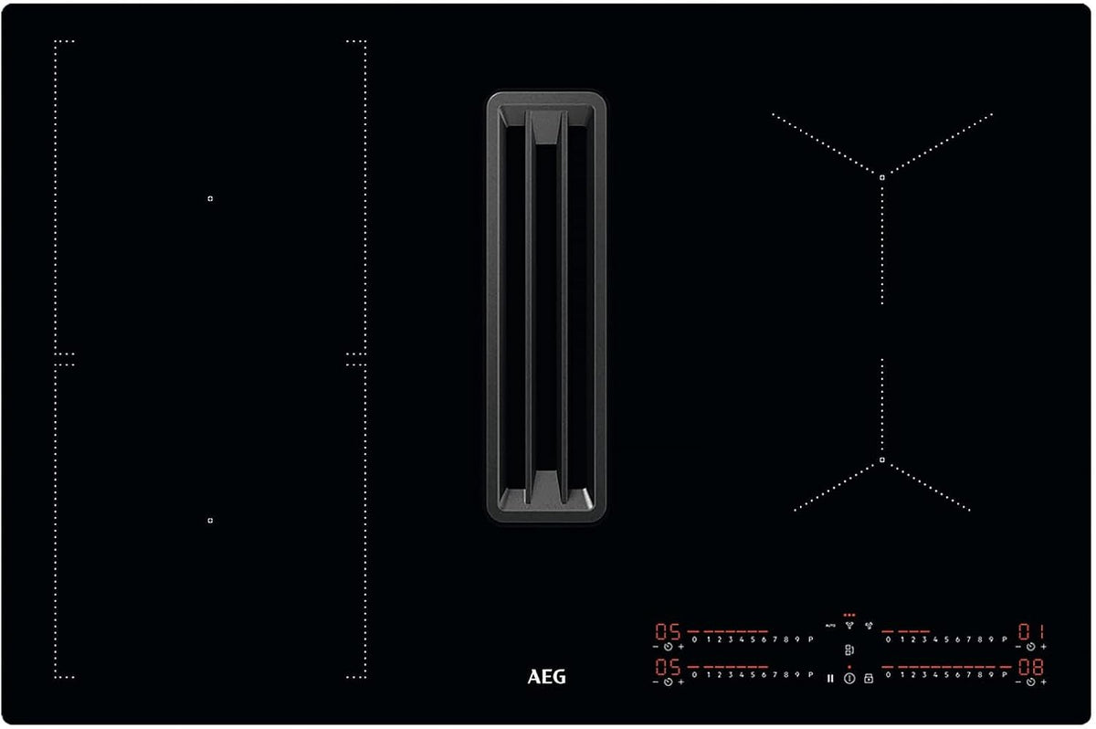 AEG Kochfeld, 77 cm, 630 m, Schwarz, CCE84543CB Induktions abzug, breit, Touchbedienung, OptiHeat Control, Timer