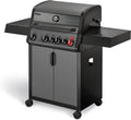 Enders Gasgrill, Schwarz/Grau, Hyde 4 SIKR Turbo, 4-Brenner aus Edelstahl für kraftvolles direktes und, 800 °C TURBO ZONE