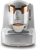 Arzum Okka Kaffeemaschine, Weiß/Bronze, Türkischer, Vollautomatisch, 3 Tassen Größen, Selbstreinigungsfunktion