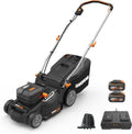 WORX Rasenmäher, 37 cm, 70 mm, 40 V, 40 L, Schwarz/Orange, WG737E Nitro Akku- (2x20 V) - leistungsstarke bürstenloser