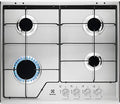 Electrolux Gasherd, 1000 W, 2000 W, Silber, kgs 6424 SX Einbau- Edelstahl Kochfeld - Platte (integriert
