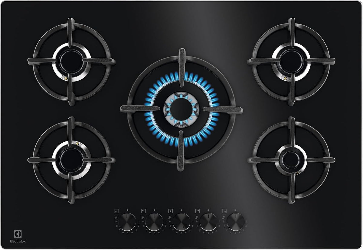 Electrolux Kochfeld, 75 cm, Schwarz, Küche.5Gas. .g Gusseisen.cdes f - EGG75372K