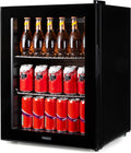 PRIMO Mini-Kühlschrank, 60 L, Schwarz, PR179BC Getränkekühlschrank Minibar Glastür Freistehend D