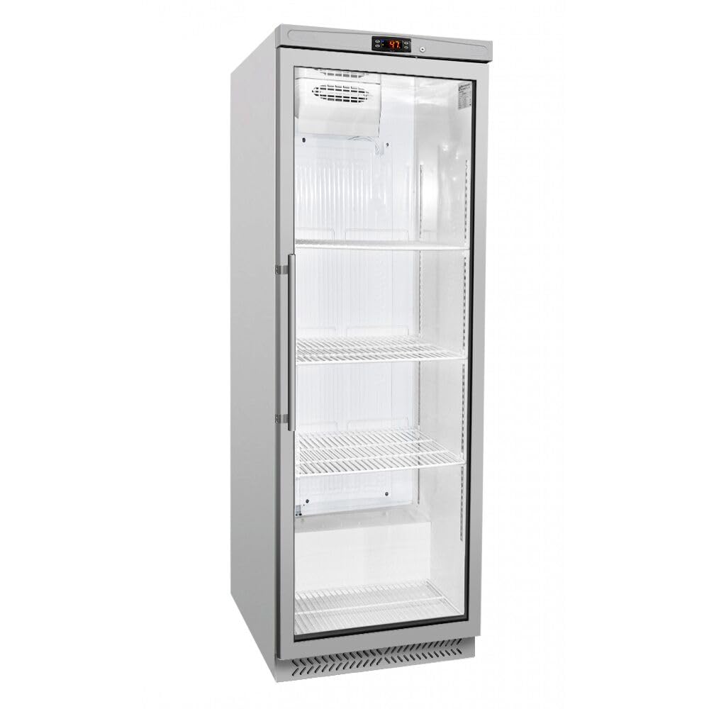 GGM Kühlschrank, 400 L, Weiß, Gastro Lager ECO mit 1 Glastür