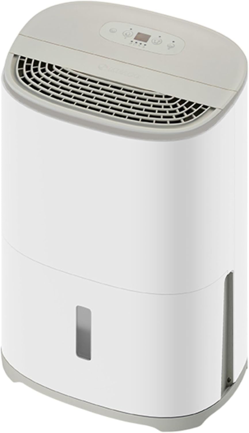 MEACO Dunstabzugshaube, 10 L, 42m, Weiß/Grau, Arete® One Warm Pebble Luftentfeuchter & HEPA-Luftreiniger