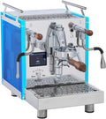 Bezzera Kaffeemaschine, Blau/Silber/Holz, Matrix Top MN Espressomaschine mit Rotationspumpe, Touch Display, LED Panel und Temperatursteuerung