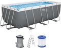 Bestway Stahlrahmenpool, 412 x 201 x 122 cm, Wasserkapazität (90 %): 8.124 Liter, Grau