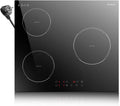 Karienvir Kochfeld, 3500 W, 60 cm, Schwarz, Induktions 3 Platten, Induktionsherd mit Stecker, Touch-Bedienung, Boost