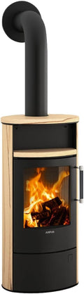 Justus Kaminofen, 5 kW, Schwarz/Sandstein, Island 5 2.0, Stahl Schwarz