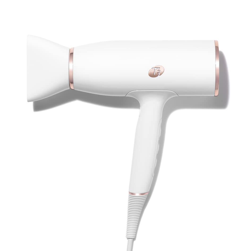 T3 Powerstation, Weiß/Rosegold, AireLuxe Digital Ionic Professioneller Föhn, schnell trocknend, leicht und ergonomisch