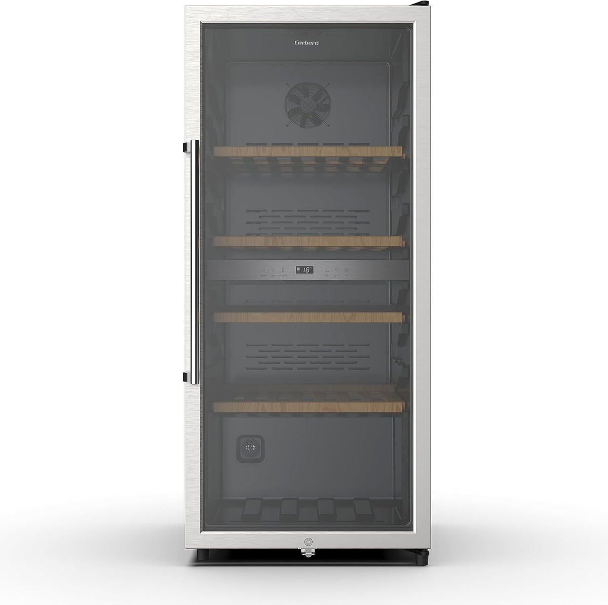Corbero Weinkühlschrank, 45 dB, 200 L, Schwarz/Silber, Corberó CFKWC91SWDZ, 91 Flaschen, statisch mit Ventilator