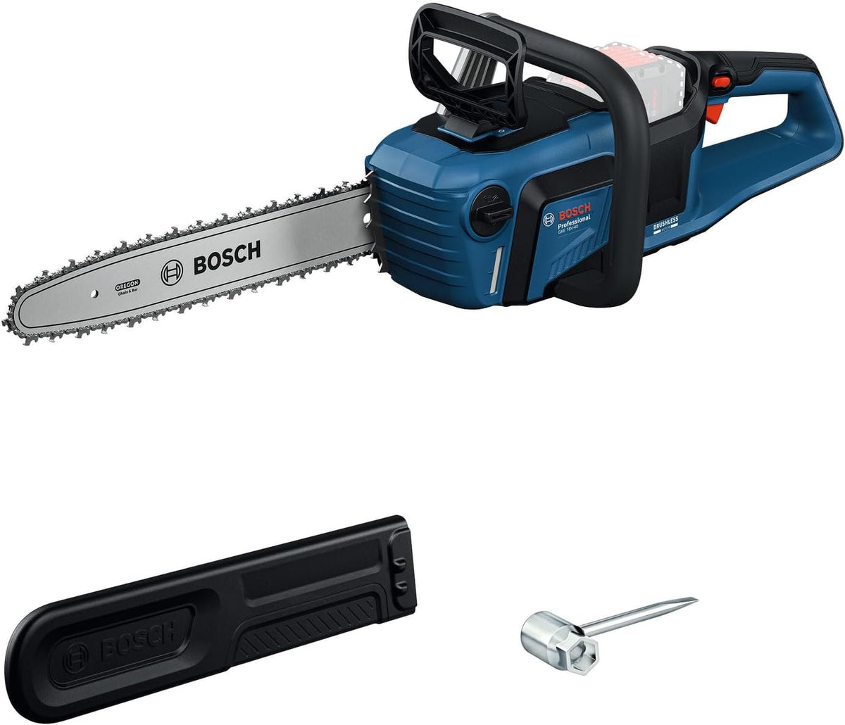 Professional 18 V System Astsäge GKE 18 V-15 (bis zu 350 Schnitte pro Akku-Ladung, Schneiden bis 13 cm, bürstenloser Motor, inkl. Schwertschutz 15 cm