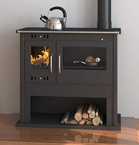 ECOfoxx Backofen, 10,5 kW, Schwarz, EEK A Küchenofen Holzherd Victoria Viki LUX
