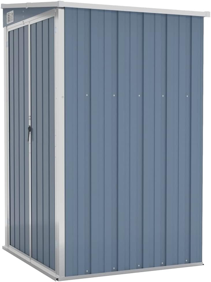 Gerätehaus Kangmusi, 118x100x178 cm, Verzinkter Stahl, Metall, Grau, Anbauschuppen Verzinkter Stahl, 316218