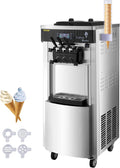 VEVOR Eismaschine, 220 V, Schwarz/Silber, Speiseeisbereiter Stehende Kommerzielle Soft Ice Cream