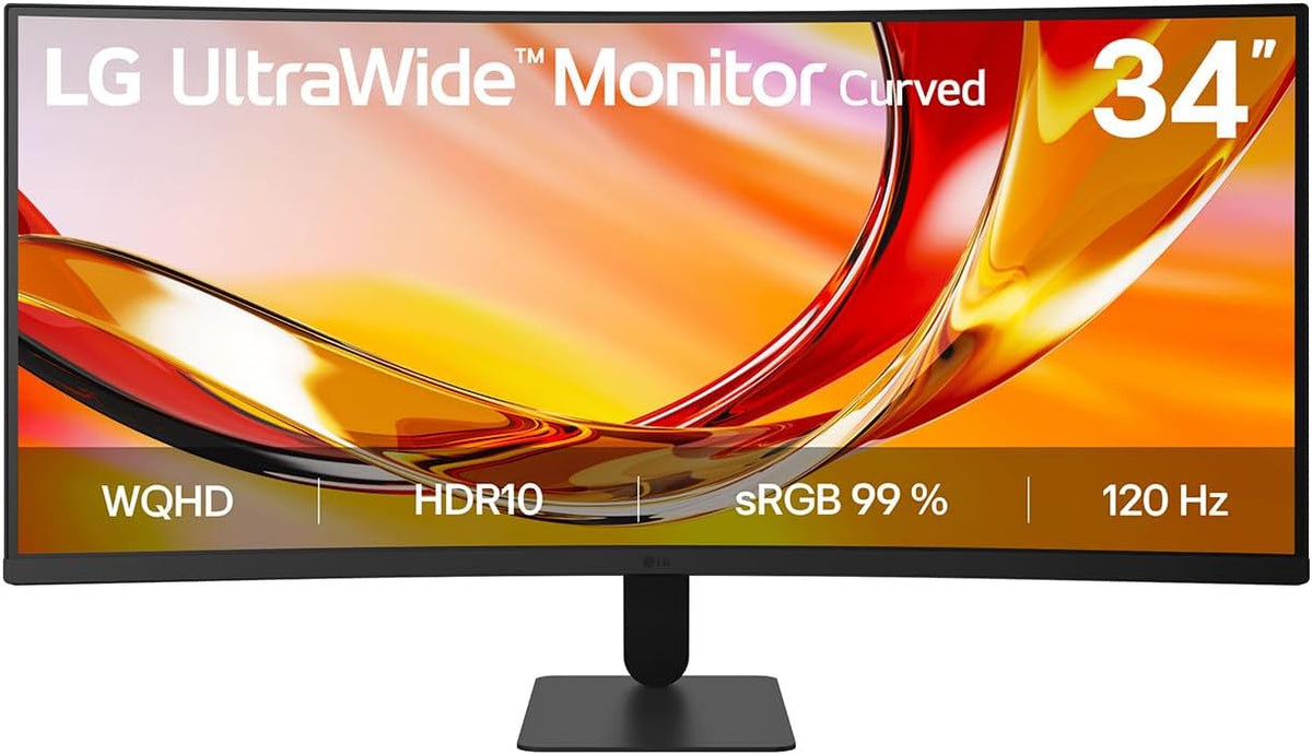LG Monitor, 34 Zoll, Schwarz, UltraWide™ 34U601B-B 21:9 Curved UWQHD VA, 120 Hz, HDR10, AMD FreeSync Premium, 99% sRGB