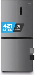 Heinrich´s Kühl-Gefrierkombination, 421 L, 150 L, Silber, Cross Door Kühlschrank, Kühlgefrierkombination mit Gesamtvolumen