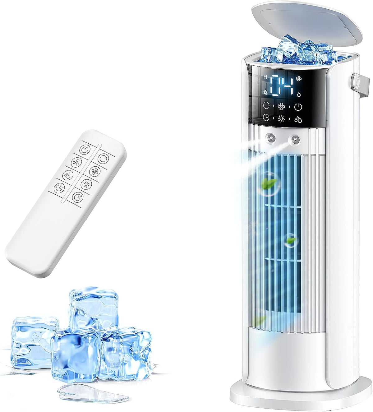 Klimaanlage, Weiß, Mobil, 4-In-1 Luftkühler mit Wasserkühlung, Ohne Abluftschlauch, Tanque de 900ml, 3 Gebläsestufen