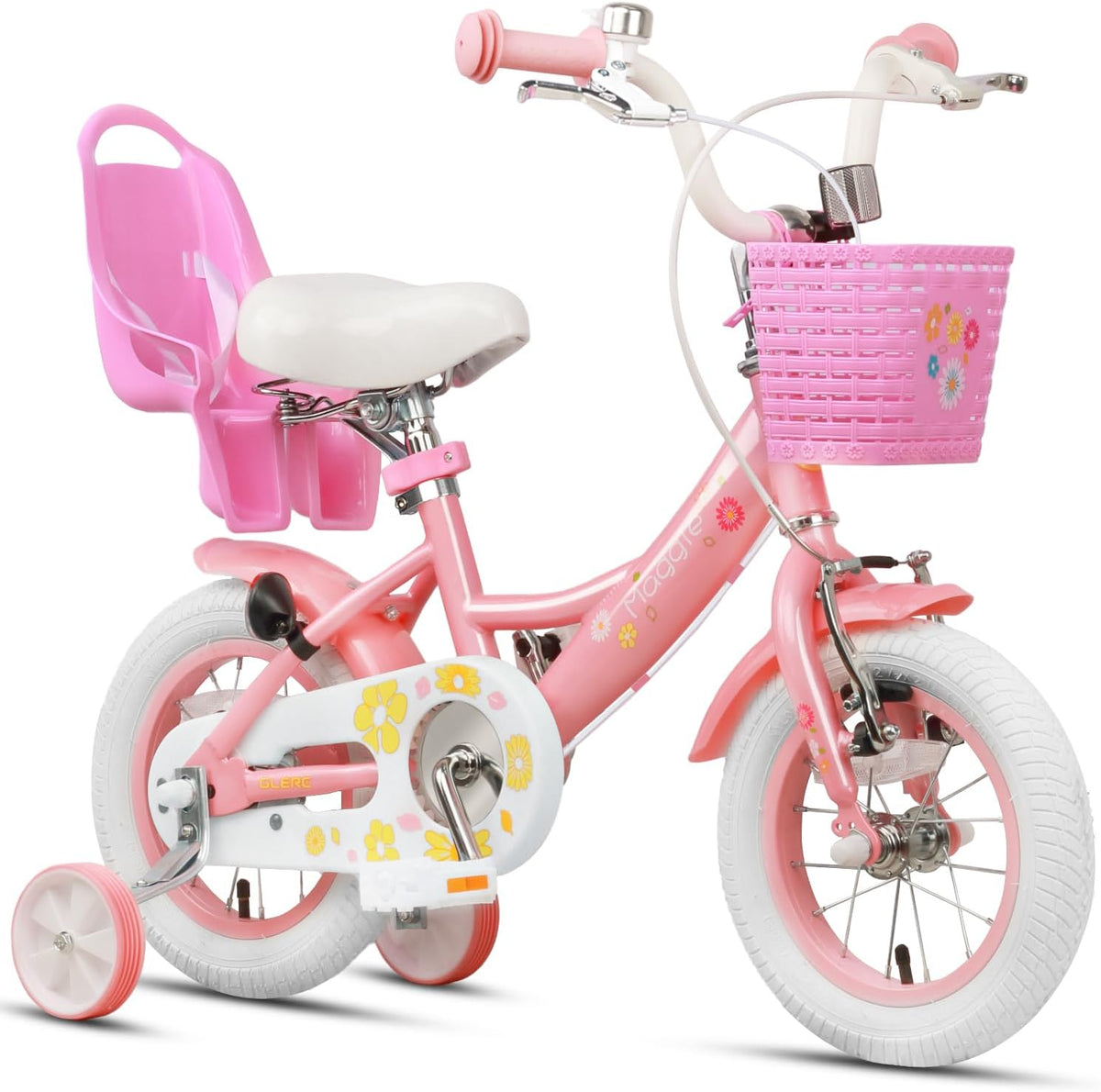 Glerc Fahrrad, 20 Zoll, Rosa/Weiß, Maggie Mädchen Fahrad 12 14 16 Kinder für 3-12 jährige