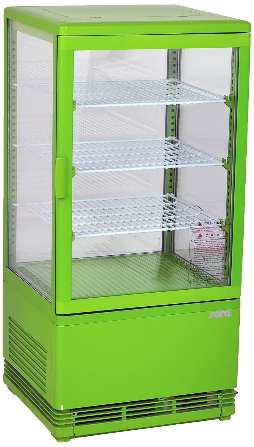 Wohnzimmerschrank SARO, (Gehäuse) Kunststoff 4-seitig doppelverglast 3 höhenverstellbare Roste, Grün
