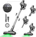 Ultenic Staubsauger, Schwarz/Silber, U12 Vesla Akku 45000Pa, Tech Green Eye™, Verbesserte Anti-Tangle-Bürste, Kabellos mit Automatikmodus