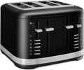 KitchenAid Toaster, 3,2 cm, 1960 W, Schwarz/Metallic, 5KMT4109EBM für 4 Scheiben, Manuelle Bedienung, 7 Bräunungsstufen