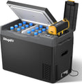 BougeRV Kühlschrank, 29 Liter, 277 Wh, 240 V, 12v, Schwarz/Grau, CRPRO Kompressor Kühlbox mit Akku, Auto-Kühlbox(-22℃~10℃)