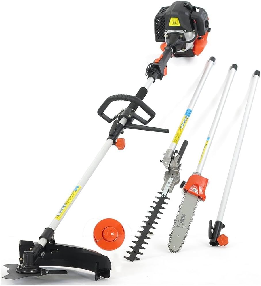 Fuxtec Heckenschere, 1m, Schwarz/Orange/Silber, Benzin Motorsense FX-MT152E 5in1 Multitool, 52 cc
