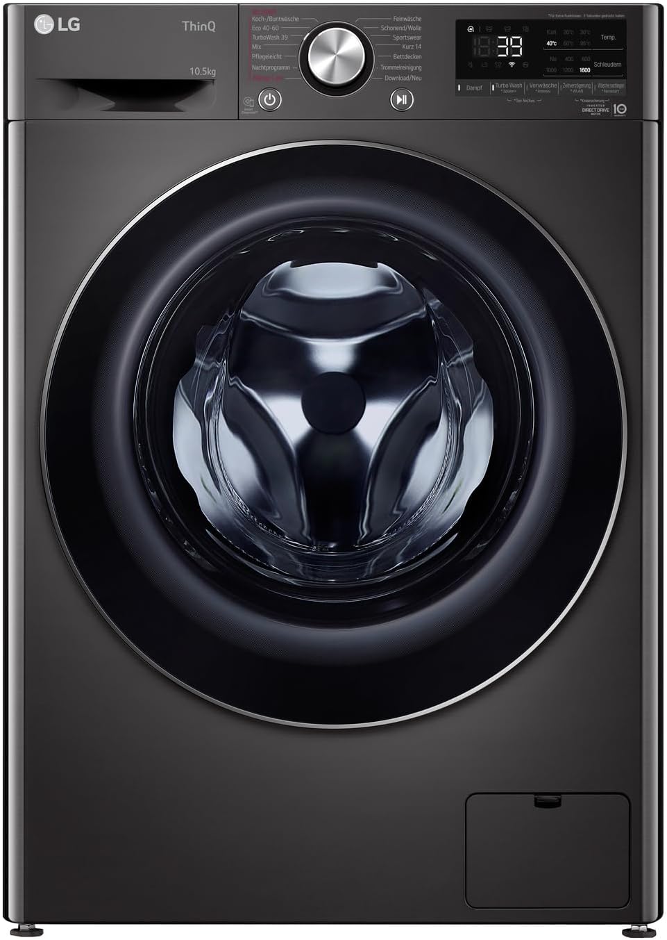 LG Waschmaschine, 10,5 kg, Schwarz, Electronics F6WV710P2S EEK A Frontlader 1600 Umin Dampf