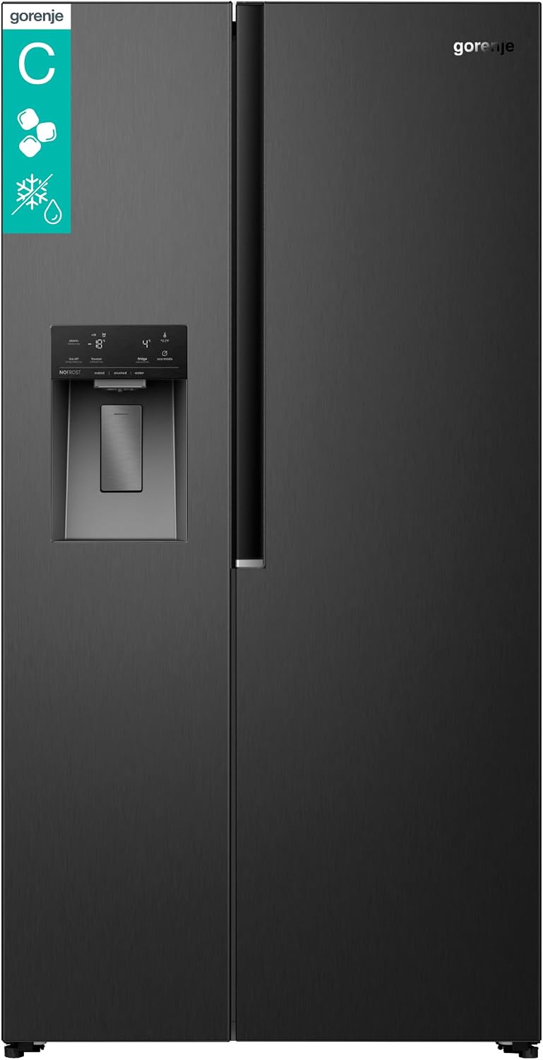 Gorenje Side-by-Side-Kühlschrank, 91,1 × 178,6 × 61,5 cm, 528 Liter, 37 dB, Schwarz