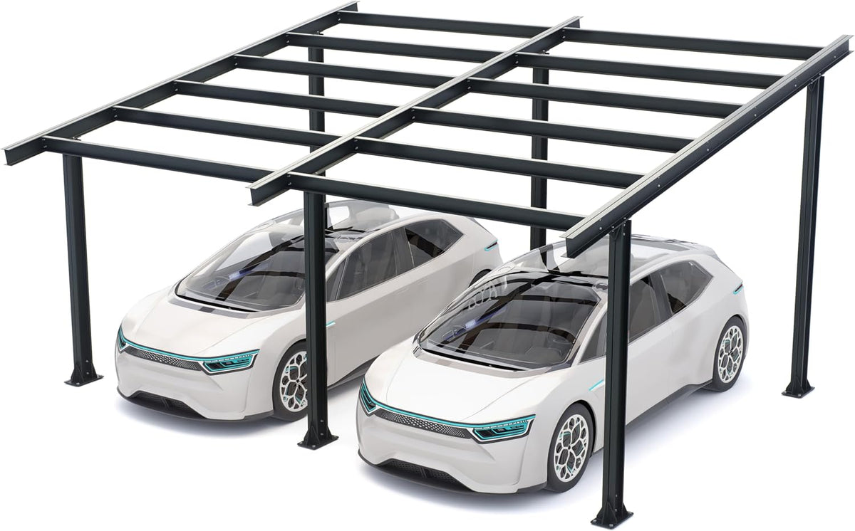 TODOME Garten,Gartenhäuser & Aufbewahrung,Carports, Anthrazit, Struktur Carport -, Metall, 2-Sitzer mit robuster Stahlkonstruktion für dauerhaften