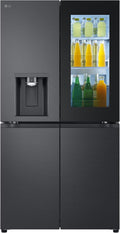 LG Side-by-Side-Kühlschrank, 635 L, Schwarz, GMG960EVJE Multi-Door mit InstaView, Eis-, Crushed Ice- und Wasserspender
