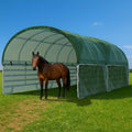 VOSS.farming Garten,Gartenhäuser & Aufbewahrung,Carports, 3,60m, Grün, Weidezelt XXL 7, 20 x Weideunterstand LagerzeltRundbogen Komplettset extra