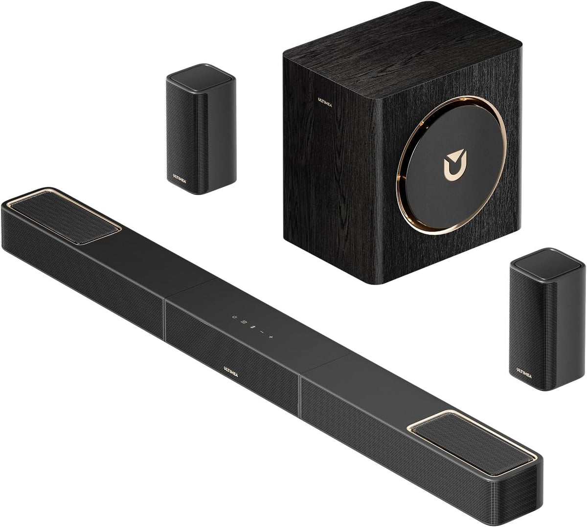 ULTIMEA Fernseher, 530 W, Schwarz, Skywave X40 5.1.2ch Wireless Surround Sound System, Soundbar für TV Geräte mit Dolby Atmos