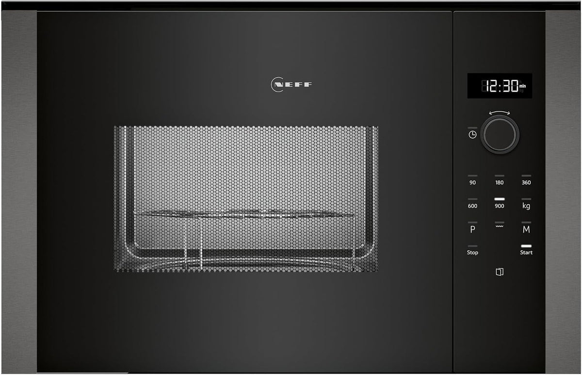 Neff Mikrowelle, Schwarz/Edelstahl, HLAGD53G0, N 50, Einbau- mit Grill, Automatikprogramme, Easy Clean Selbstreinigung