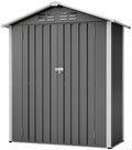 Gerätehaus vutizal, 154x83x180 cm, Grau, Gartenhaus für schmale Gärten, Metall Geräteschuppen Kompakt mit Fundament